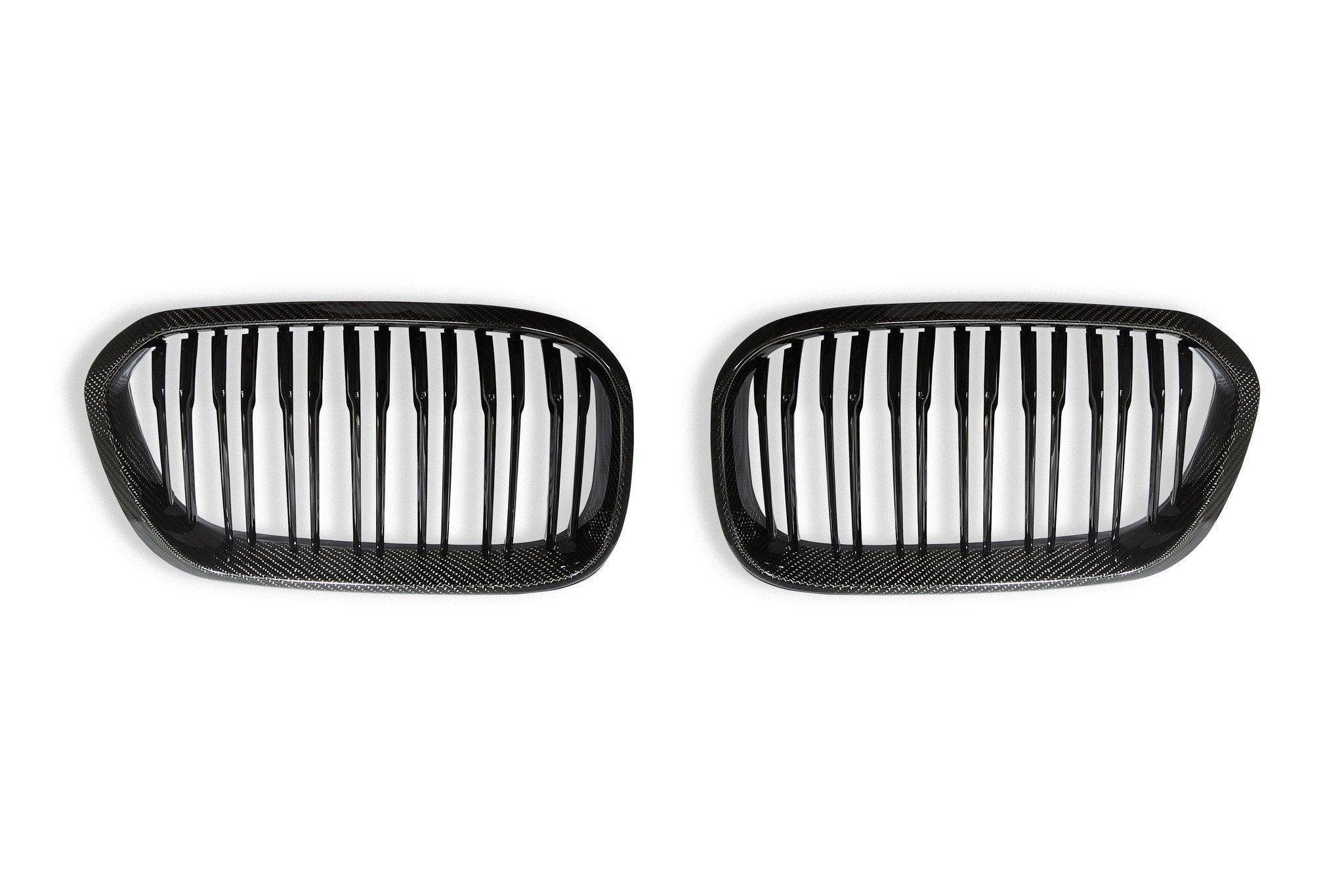 Carbon Fibre Double Slat Kidney Grilles for BMW 1 Series (2015 - 2019, LCI F20 F21) - Evolve Automotive